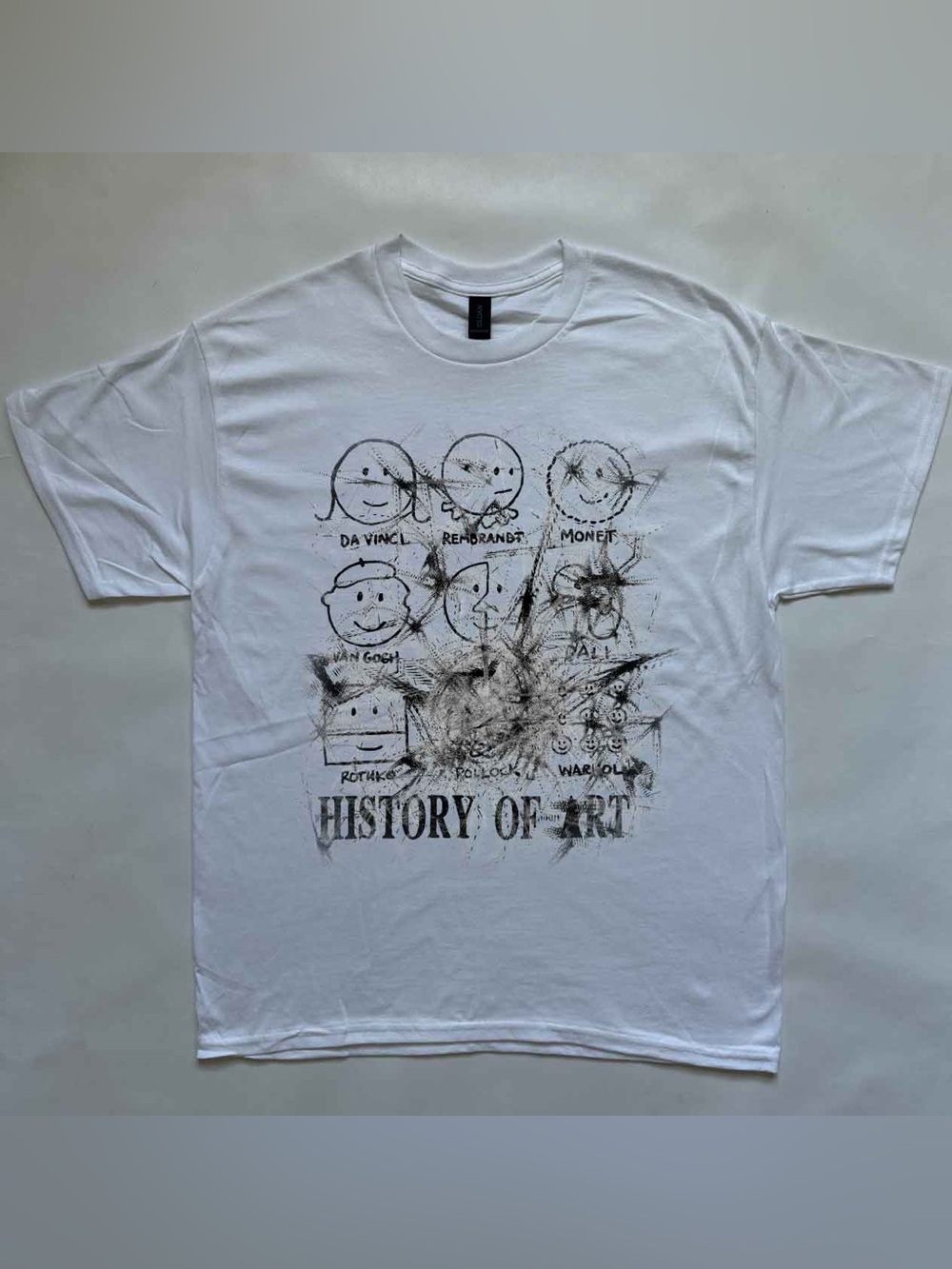 History of Art vintage inspired grunge Graphic Tee smiley happy face shirt